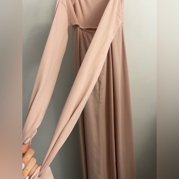 Show Me Your MuMu Lauren Tie Maxi Dress - Dusty Blush Crisp - Size S - Picture 4 of 10